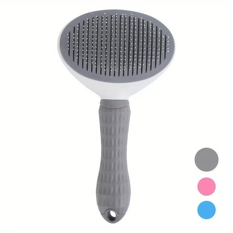 One-Click Pet Hair Remover Brush for Dogs & Cats – Self-Cleaning Grooming Comb for Easy Shedding Control